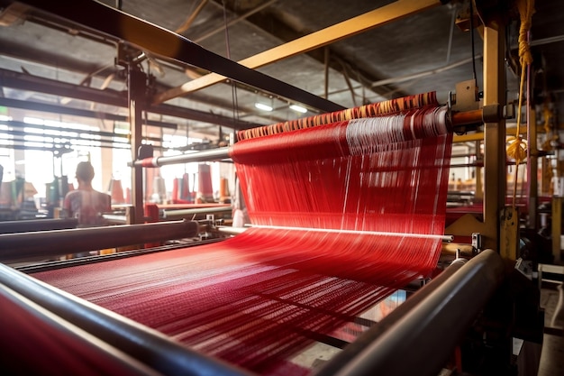 Gewebe in einer Textilfabrik Generative Ai