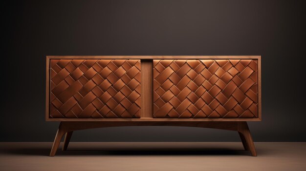 Foto gewebtes design-sideboard mit 4k sepia-ton und traditionellen techniken