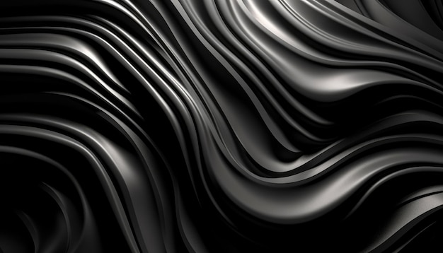 Gewellter schwarzer strukturierter metallischer 3D-Hintergrund