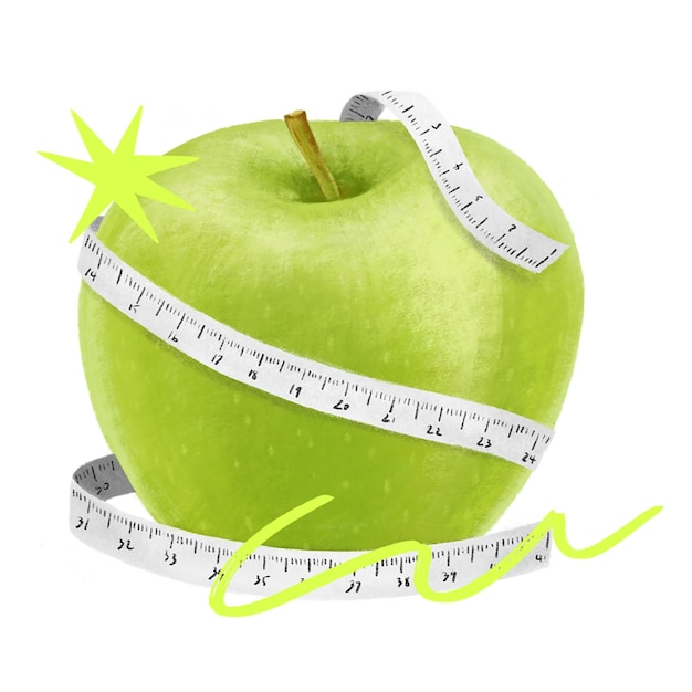 Gewichtsverlust png ästhetische Illustration durchsichtiger Hintergrund