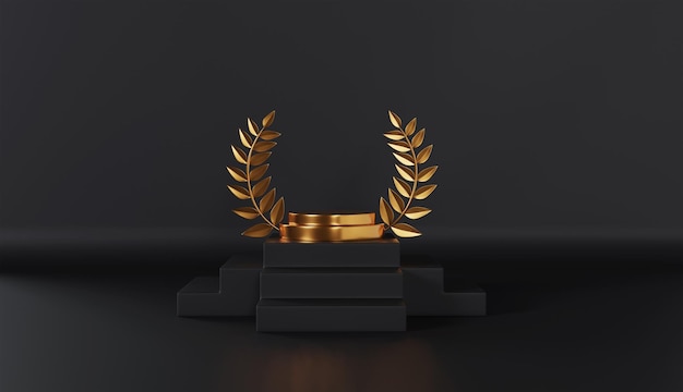Gewinner-Award-Blatt auf schwarzem Hintergrund
