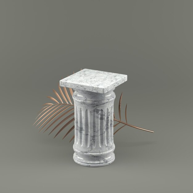 Foto gewinnerpodium eine marmorsäule säulen für produkt 3d-rendering