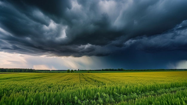 Gewitterwolken der generativen KI über einem Feld