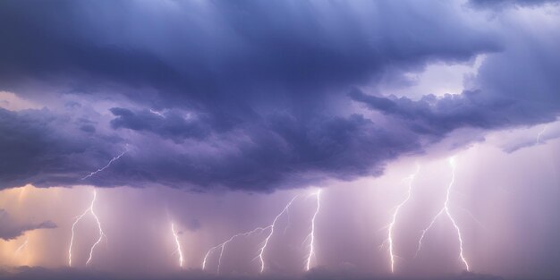 Gewitterwolken mit Blitz nachts