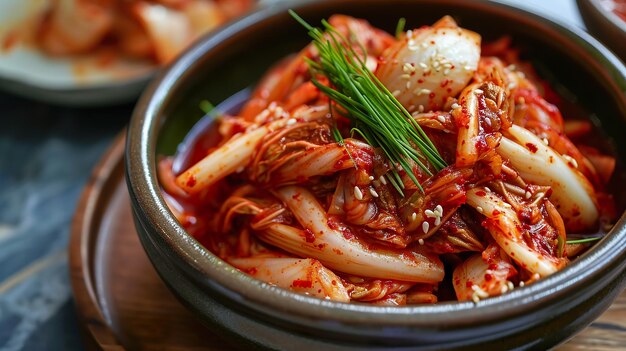 Foto gewürzter koreanischer kimchi