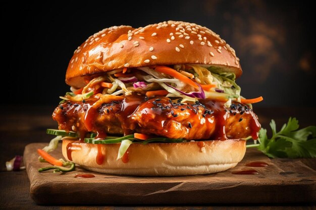 Gewürzter Sriracha-Hühnerburger-Komboplatz