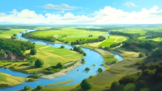 Ghibli Studio-artige Kulisse