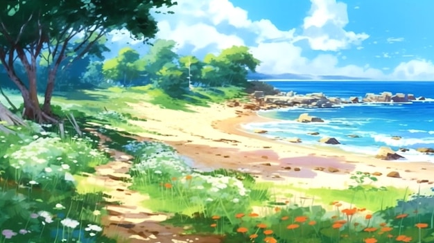 Ghibli Studio-artige Kulisse