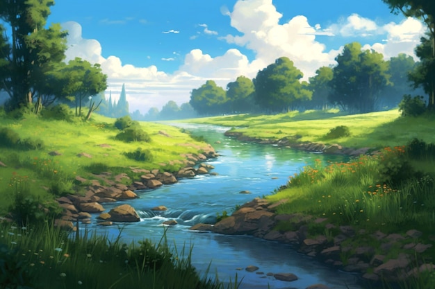 Ghibli Studio-artige Kulisse