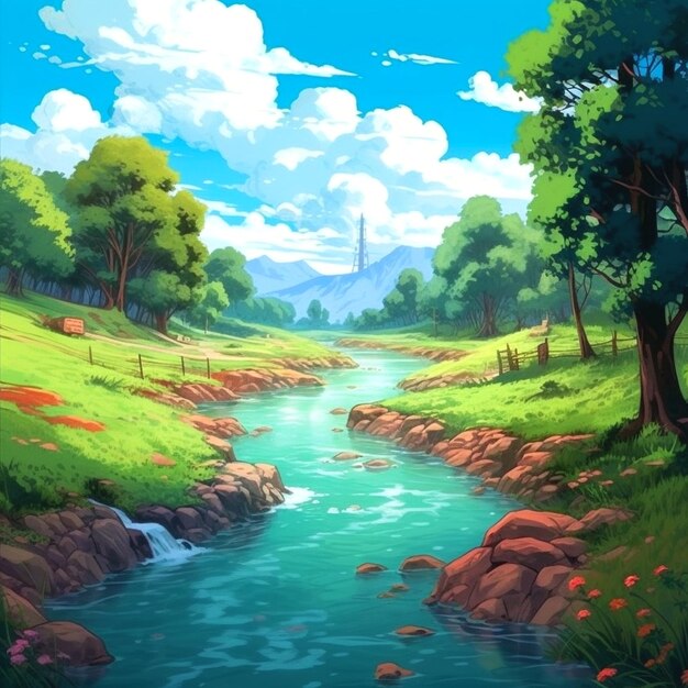 Ghibli Studio-artige Kulisse