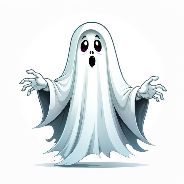 Ghost Cartoon Charakter Illustration auf weißem Hintergrund