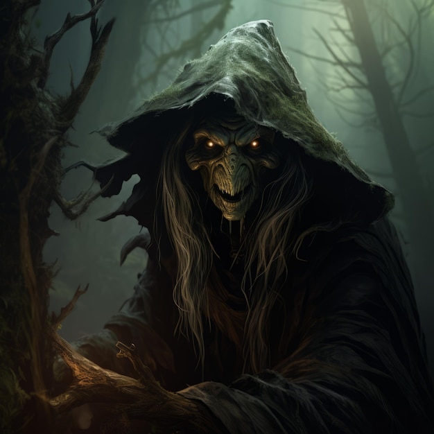 Ghoul In The Forest Uma obra de arte Wizardcore realista e estilizada