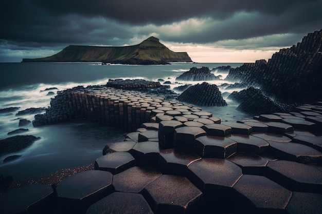 Giants Causeway Hexagon Basaltfelsen auf dem Meer