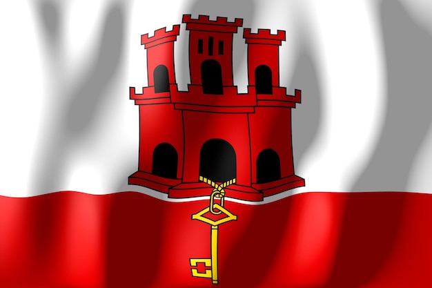 Gibraltar gewellte Landesflagge