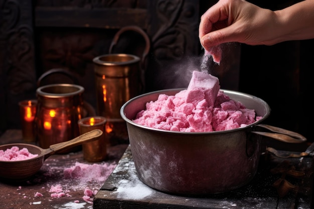 Gießen Sie die heiße Turkish-Delight-Mischung in eine mit generativer KI erstellte Form