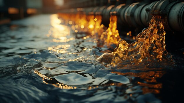 Giftiges Abwasser, das aus der Abwasserleitung der Reinigungsanlage abgegeben wird