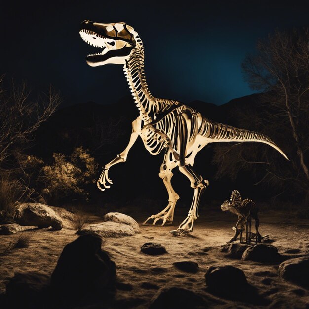 Foto gigantes brillantes el mundo luminescente de los esqueletos de los dinosaurios