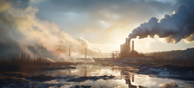 Gigantes térmicos capturando as majestosas nuvens de vapor de uma torre de resfriamento de uma usina nuclear