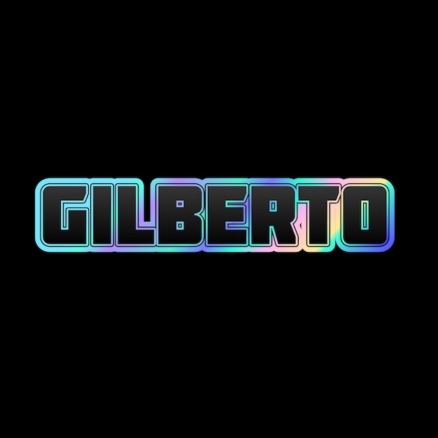 Gilberto Typografie 3D-Design gelb rosa weiß Hintergrundfoto jpg