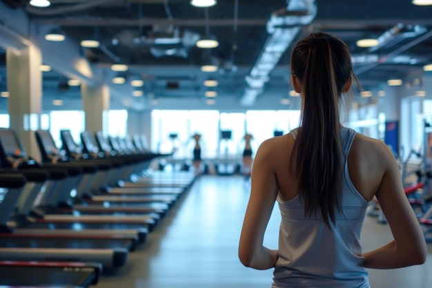 El gimnasio de la gente de la vista trasera genera Ai