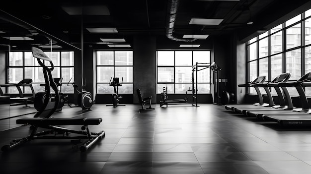 Gimnasio en monocromo