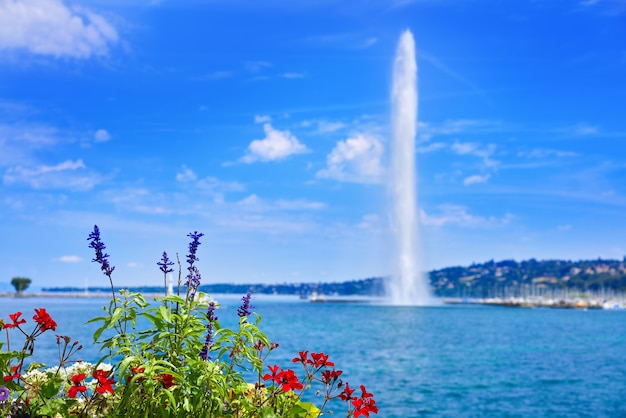 Ginebra Geneve lago agua Jet D&#39;eau Suiza