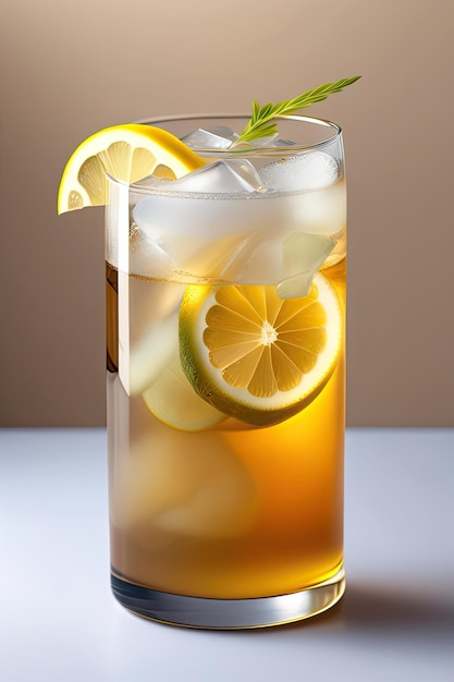 Ginger Ale con hielo y limón