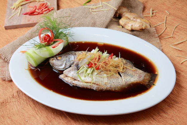 Foto ginger steam fish