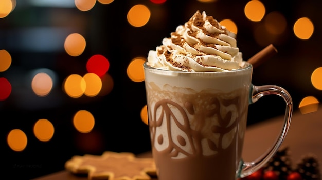 Gingerbread-Latte mit Urlaubsthema