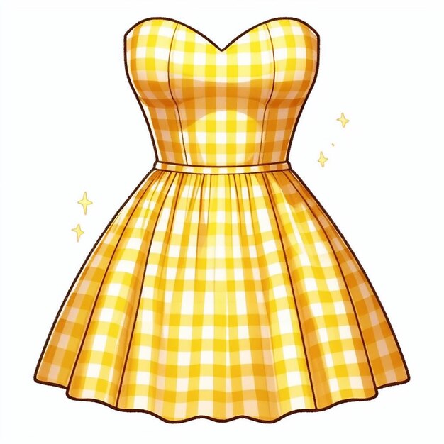 Foto gingham mini-kleid-illustration