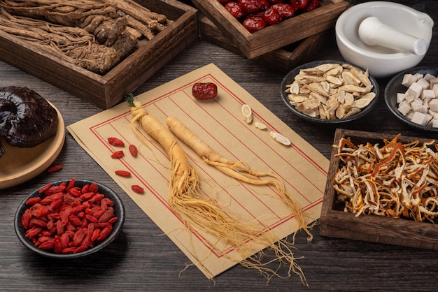 Ginseng e medicina tradicional chinesa na mesa