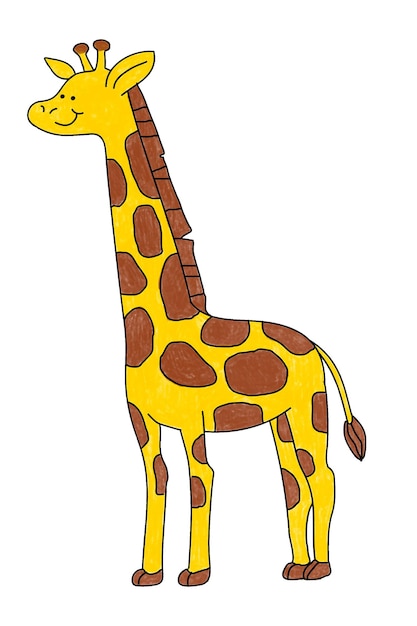Girafa bonito adesivo png ilustração de animais coloridos