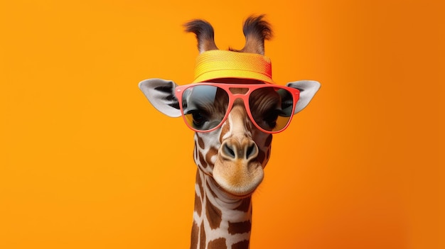 Girafa legal com óculos de sol