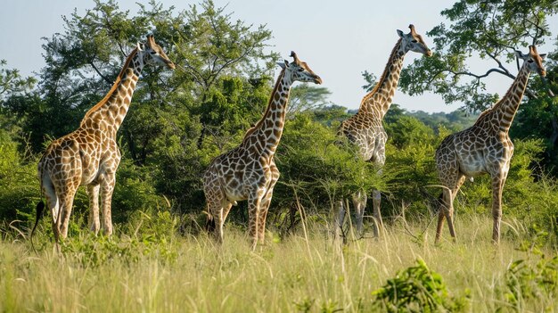 Girafa no habitat natural nativo