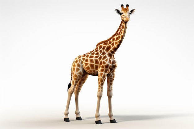 girafa renderizada 3D em fundo branco isolado