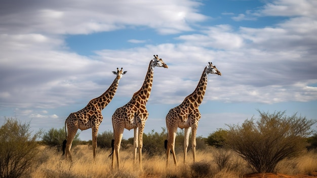 Girafas em estado selvagem na África