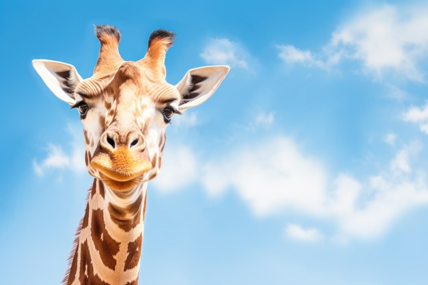 Giraffe gegen den blauen Himmel