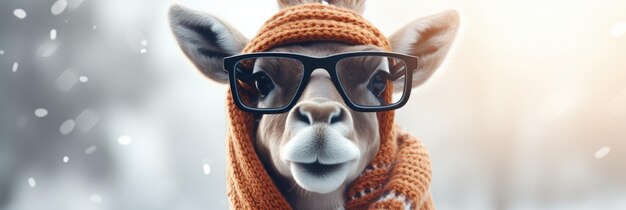 Giraffe mit Hut und Brille