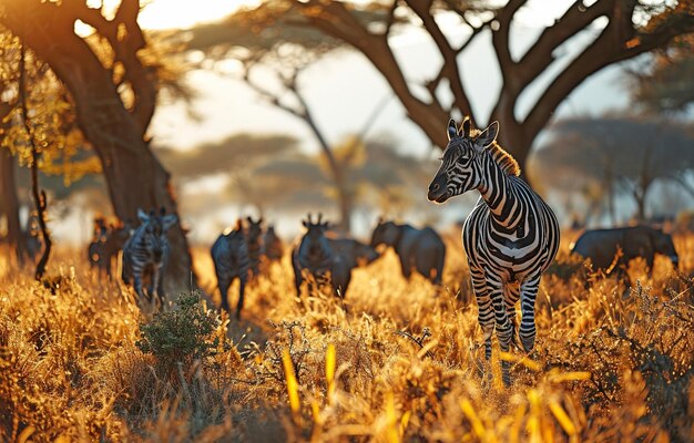 Giraffen, Löwen, Elefanten, Affen und andere afrikanische Kreaturen in einer großen GruppexA