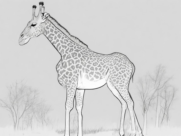 Giraffenvektorsilhouette Tierillustration