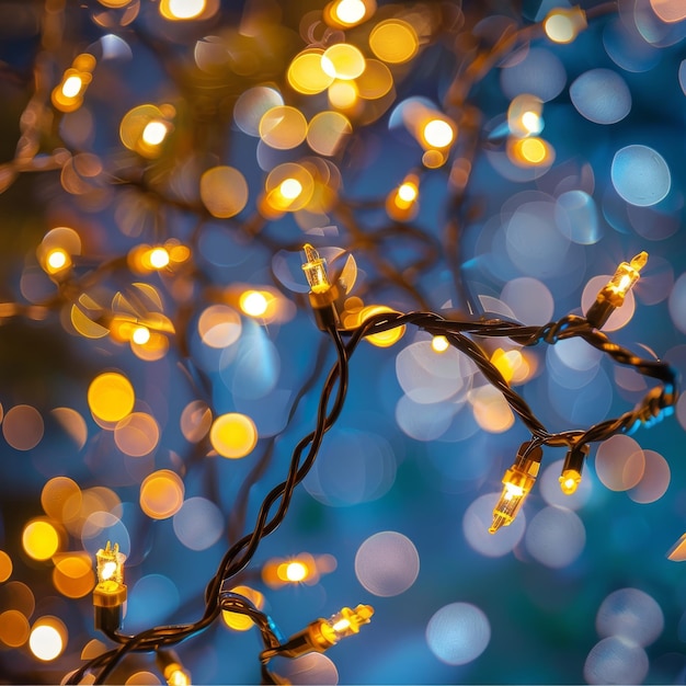 Giralda de Natal em fundo desfocado Cor Círculos Bokeh Beautiful Blur Xmas Night Lights Mockup