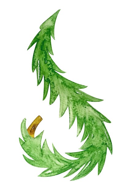 Girando a ilustração em aquarela de árvore de Natal