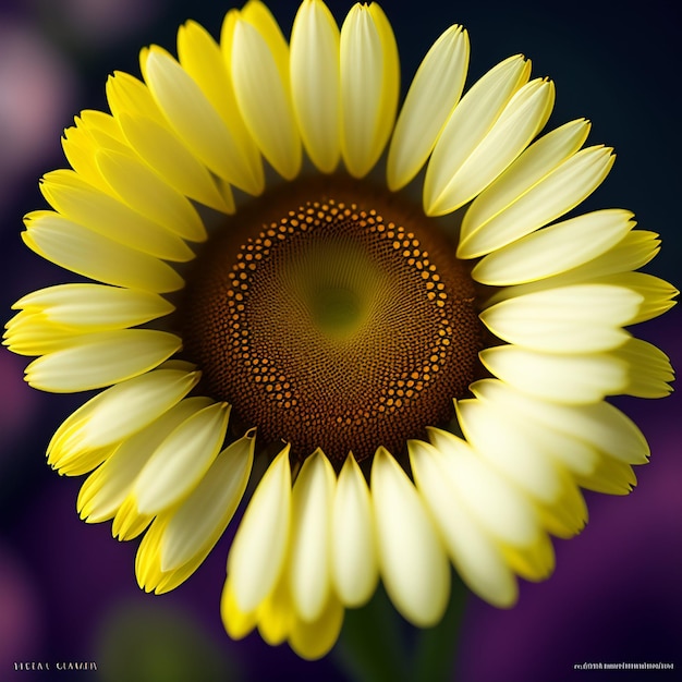 Un girasol amarillo y blanco con la palabra agua