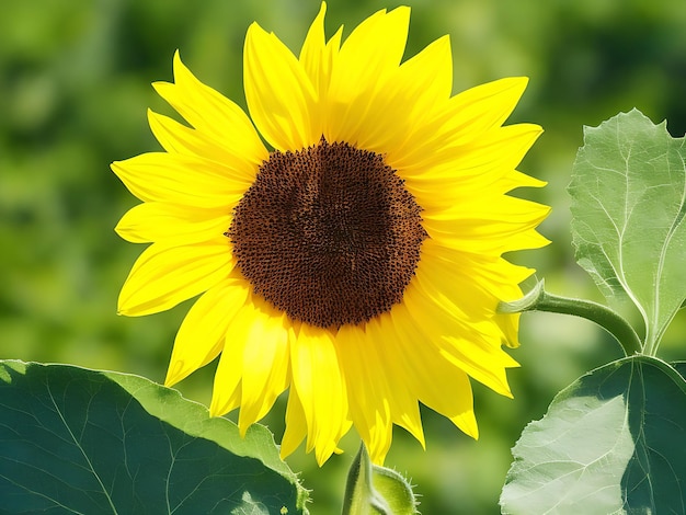 Un girasol amarillo está al lado de un generador de flores amarillas