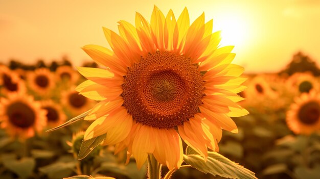 Girasol en un campo IA generativa