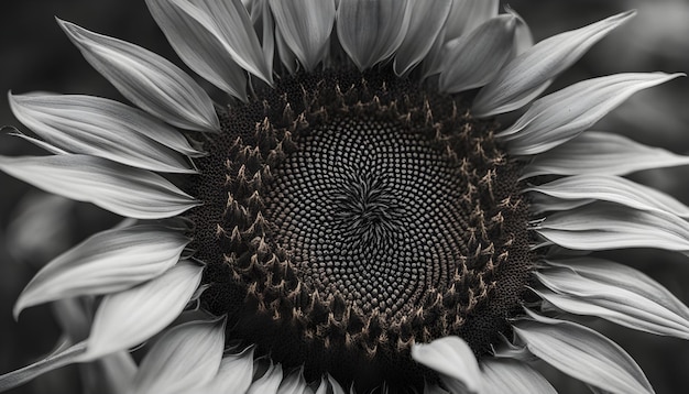 un girasol con una flor blanca en el medio