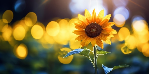 un girasol con un fondo borroso