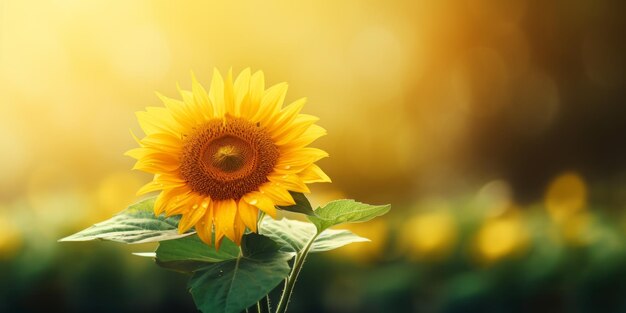 un girasol con un fondo borroso