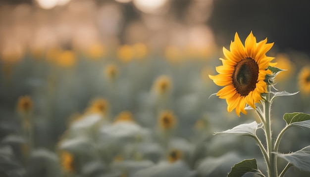 un girasol con el sol brillando sobre él