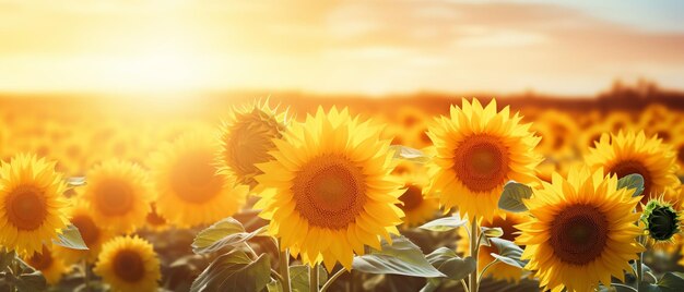 Girasoles en el campo Generativo ai